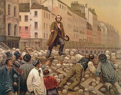 Alphonse Baudin op de barricade van Faubourg Saint-Antoine, 3 december 1851 door French School