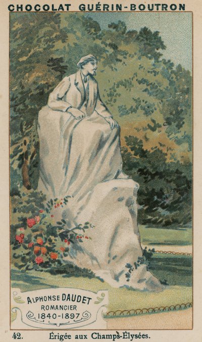 Alphonse Daudet, Romanschrijver, 1840-1897, Opgericht op de Champs-Élysées door French School