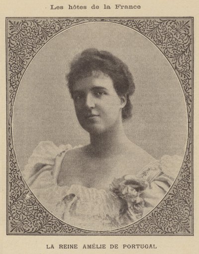 Amelie van Orléans, Koningin gemalin van Koning Carlos I van Portugal (litho) door French School