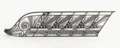Een Art Deco trapleuning ontworpen door Delion door French School