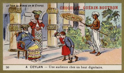 Een audiëntie bij een hoge dignitaris, Ceylon door French School