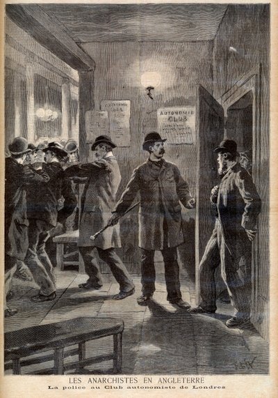Anarchisten in Engeland. De politie valt de Autonomy Club in Londen binnen door French School