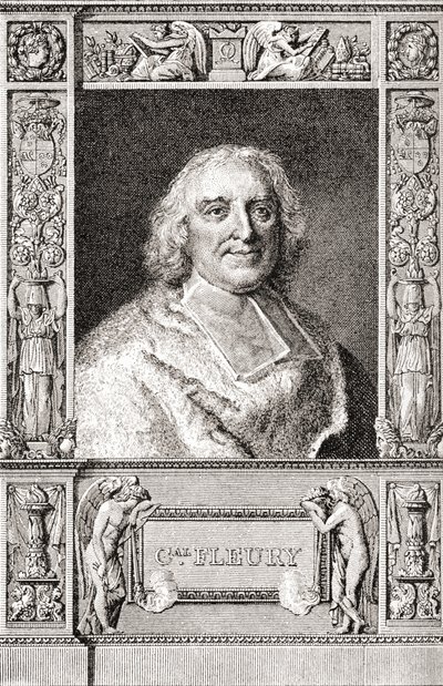 André-Hercule de Fleury, Bisschop van Fréjus, 1653-1743. Franse kardinaal en eerste minister van Lodewijk XV. Uit Les Heures Libres gepubliceerd 1908. door French School