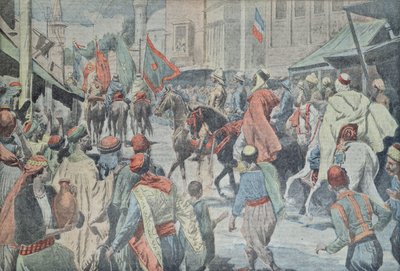 Anglo-Arabische troepen betreden Damascus in 1918, uit Le Pelerin door French School