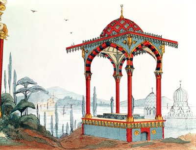 Architecturale schets in Turkije, eind 19e eeuw door French School
