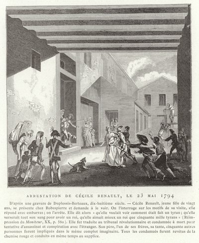 Arrestatie van Cecile Renault, Parijs, 23 mei 1794 door French School
