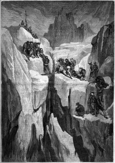 Beklimming van de Mont Blanc, 5 juli door French School