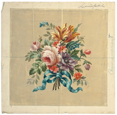 Aubusson ontwerp voor een stoelrug door French School
