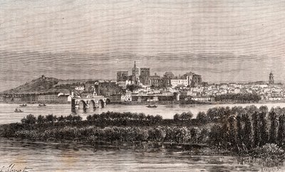 Avignon in de Vaucluse - gravure in 