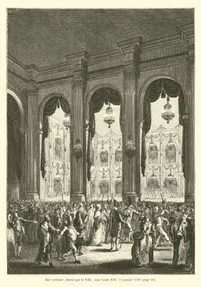 Kostuumbal, gegeven door de stad, onder Lodewijk XVI, 23 januari 1782 door French School