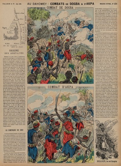 Slagen bij Dogba en Akpa, Dahomey, Tweede Frans-Dahomeese Oorlog, 1892 door French School