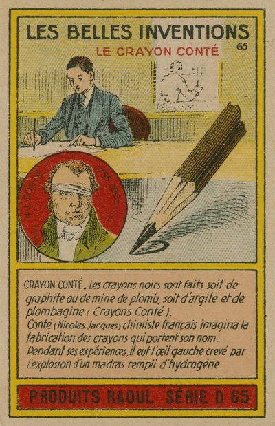 Mooie uitvindingen kaart, Conte krijt door French School