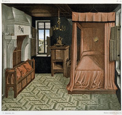 Slaapkamer in de 15e eeuw door French School