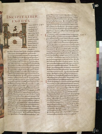 Begin van het Boek Exodus, met versierde initiaal 