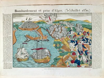 Bombardement en Belegering van Algiers, 3 juli 1830, ca. 1830-35 door French School