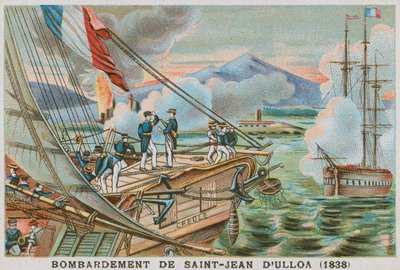 Bombardement van San Juan de Ulua, Mexico, door de Fransen, 1838 door French School