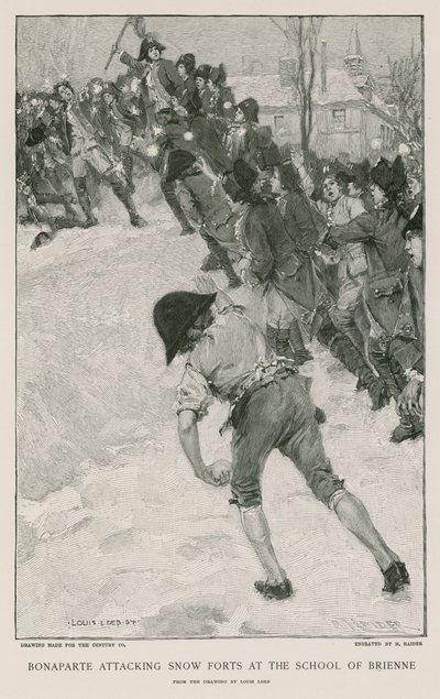 Bonaparte valt sneeuwforten aan bij de School van Brienne door French School