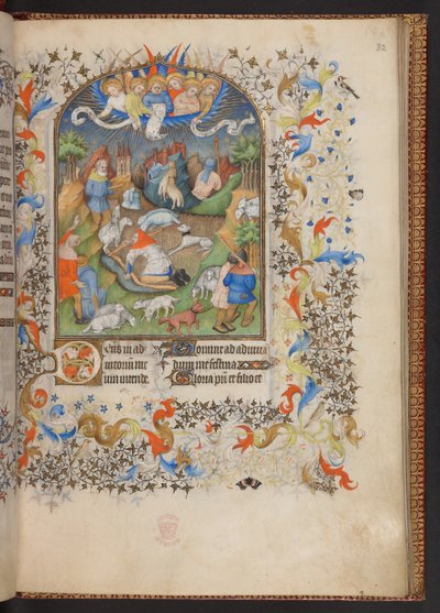 Getijdenboek, Add MS 32454 f.32r, Frankrijk door French School