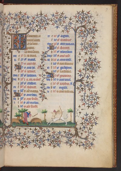 Getijdenboek, Add MS 32454 f.7r, Frankrijk door French School