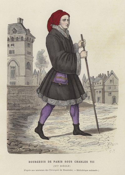 Parijse bourgeois man tijdens het bewind van Karel VII, 15e eeuw door French School