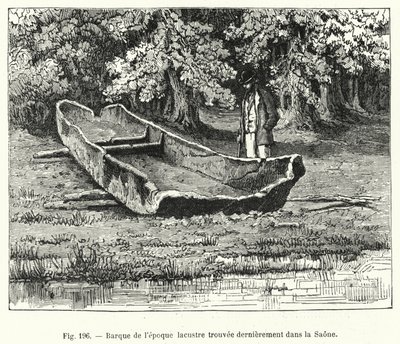 Braque uit het lacustrische tijdperk onlangs gevonden in de Saone (gravure) door French School