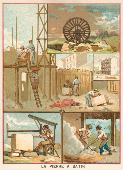 Bouwsteen (chromolitho) door French School