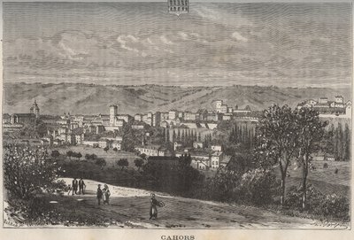 Cahors - Lot - Midi-Pyrenees - gravure in 