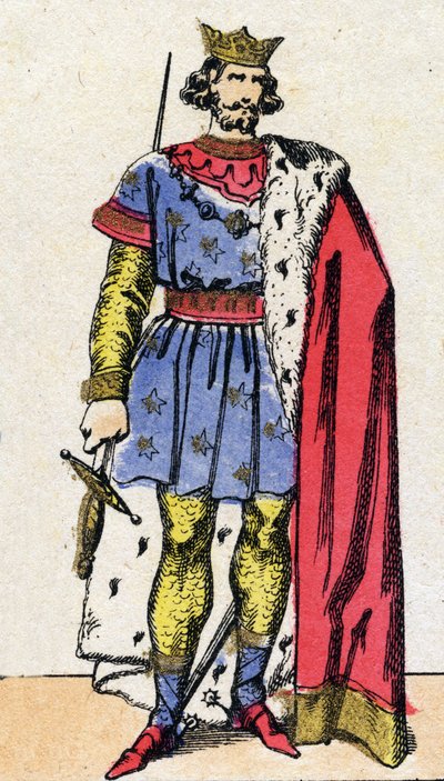 Capetingische dynastie: Portret van Lodewijk VIII de Leeuw, koning van de Franken. Epinal afbeelding. door French School
