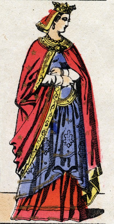 Karolingische dynastie: Portret van Gerberge van Saksen door French School