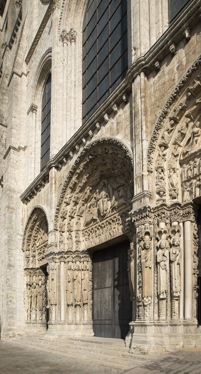 Kathedraal van Chartres, koninklijke portaal westgevel door French School