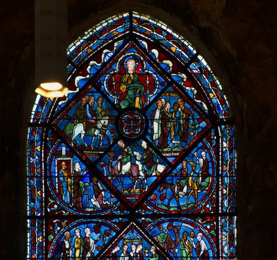 Kathedraal van Chartres, glas-in-lood: het leven van Jozef, detail door French School