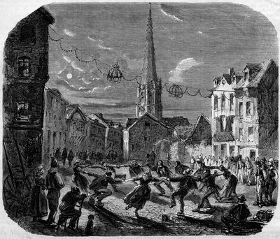 Katholiek feest: een ronde tijdens het feest van Sint Jan in Harfleur door French School
