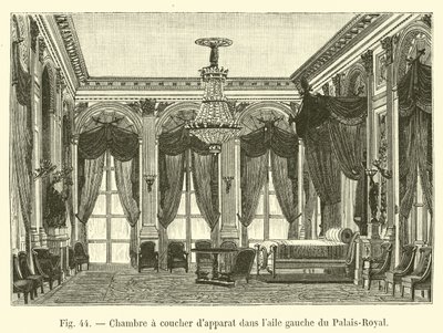 Slaapkamer in de linkervleugel van het Palais-Royal door French School
