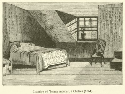 Kamer waar Turner stierf, in Chelsea door French School