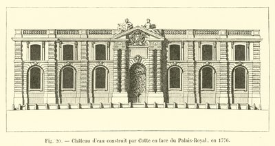 Fontein gebouwd door Cotte tegenover het Palais-Royal, in 1776 door French School