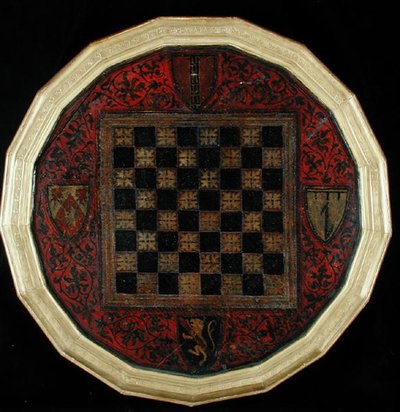 Schaakbord met vier wapenschilden, ca.1400-30 door French School