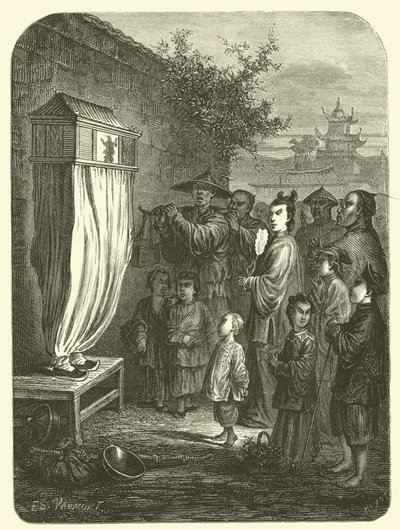 Chinese schaduwen (gravure) door French School