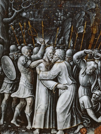Christus in de Hof van Getsemane, Limoges, midden 16e eeuw (email) door French School