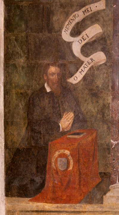 Kerk (Eglise Saint-Jean-Baptiste). Interieur. Kapel Saint-Fursy. Muurschilderingen. De verheerlijking van Maria (fresque dite de la bonne mort). Begin 17e eeuw. door French School