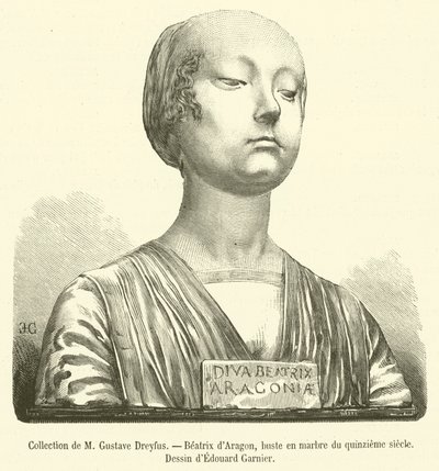 Collectie van M Gustave Dreyfus, Beatrix van Aragon, marmeren buste uit de vijftiende eeuw door French School