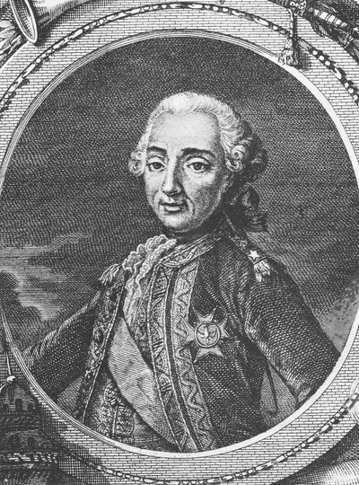 Graaf de Guichen (gravure) door French School