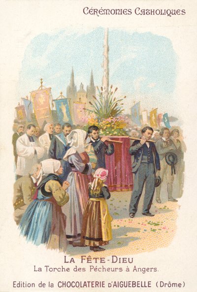 Sacramentsprocessie van de vissers van Angers, Frankrijk door French School