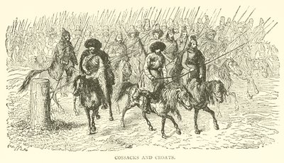 Kozakken en Kroaten (gravure) door French School