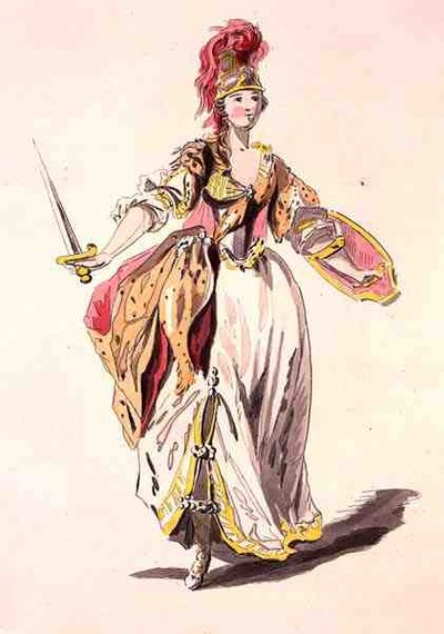Kostuumontwerp voor Minerva, uit de Menus Plaisirs Collectie door French School