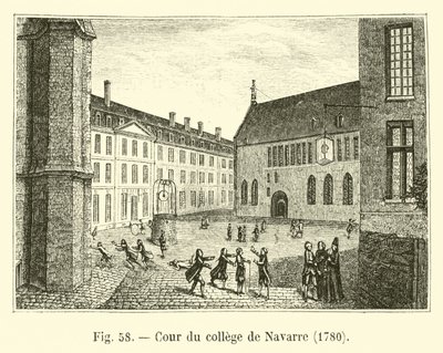Binnenplaats van het college van Navarre, 1780 door French School