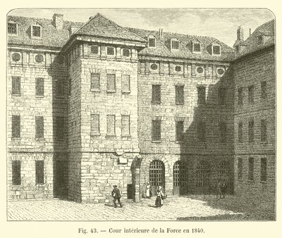 Binnenplaats van de Force in 1840 door French School