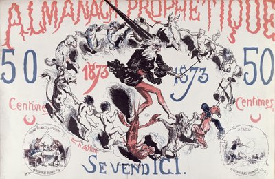 Omslag van een profetische almanak met Nostradamus, 1873 door French School