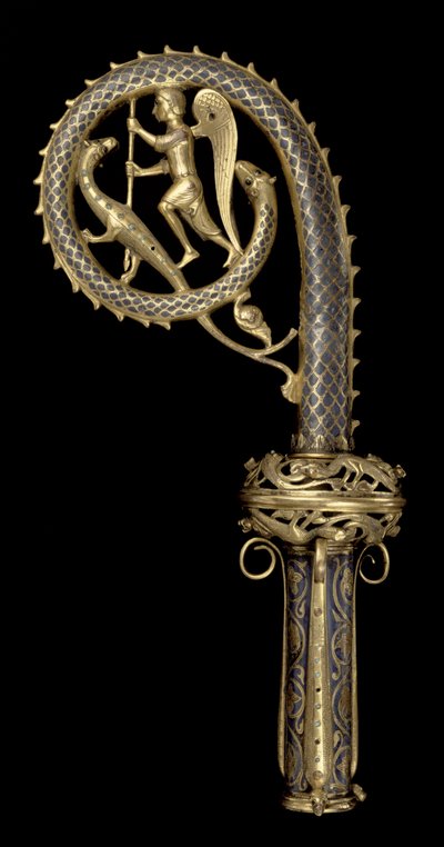 Kruisstafkop die St. Michael toont die de draak verslaat, Limoges, c.1220-30 door French School