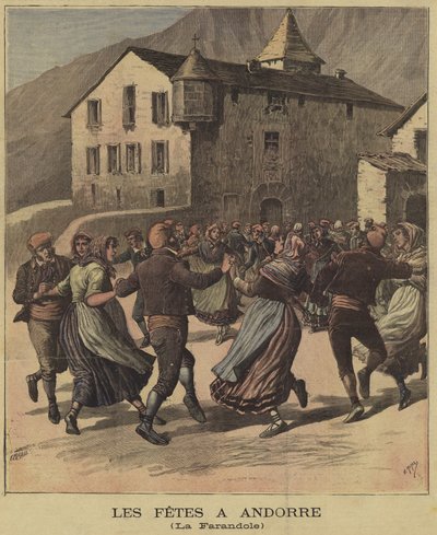 Dansen tijdens festiviteiten in Andorra door French School