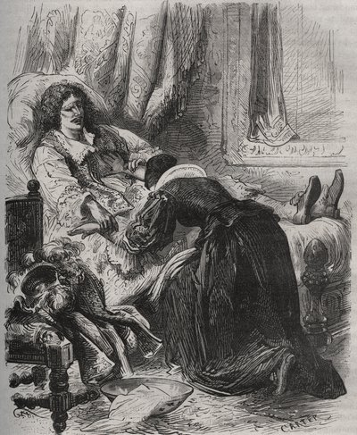 Dood van Jean Baptiste (Jean-Baptiste) Poquelin, genaamd Moliere (1622-1673), 17 februari door French School